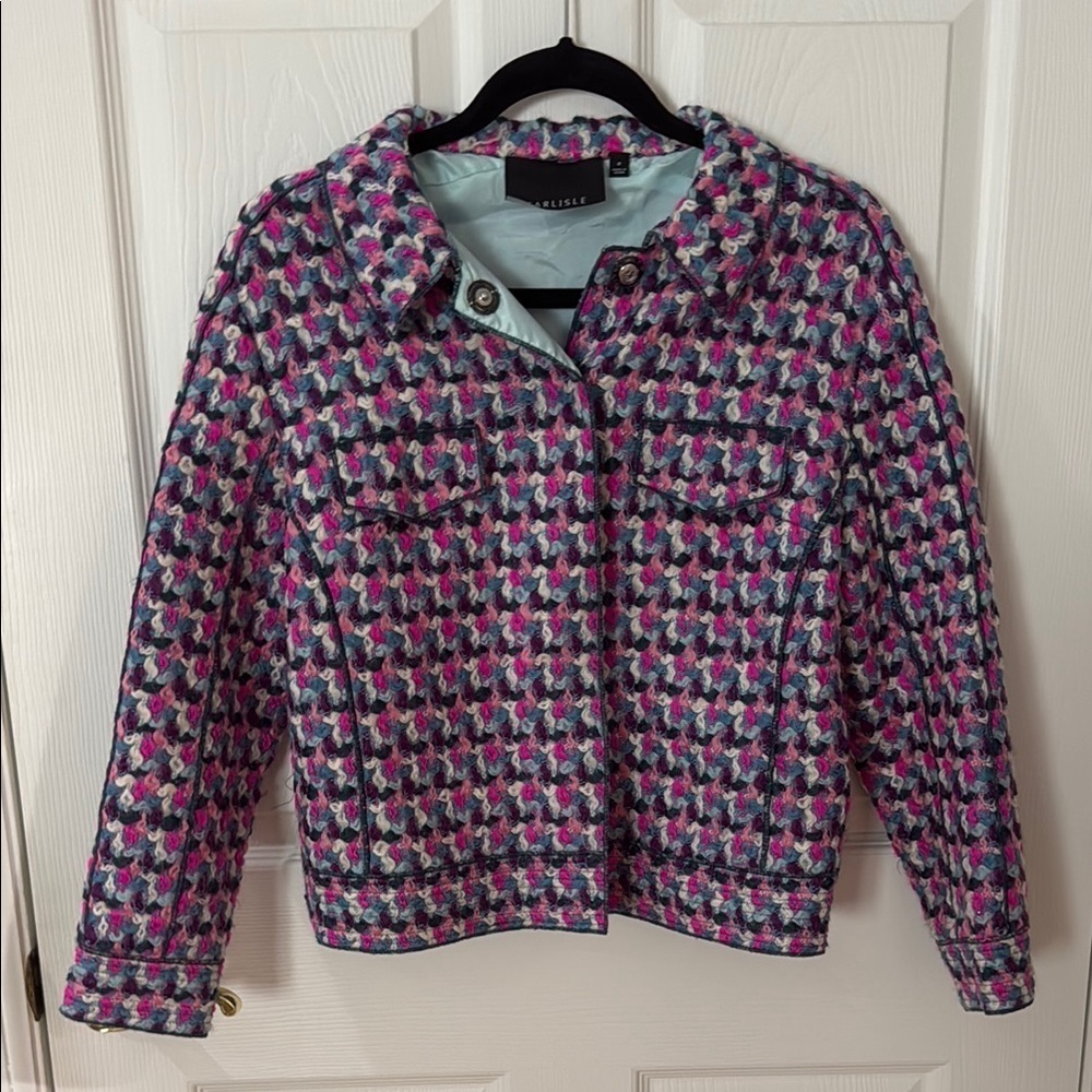 Pink and Blue Women's Blazer Carlisle size 2